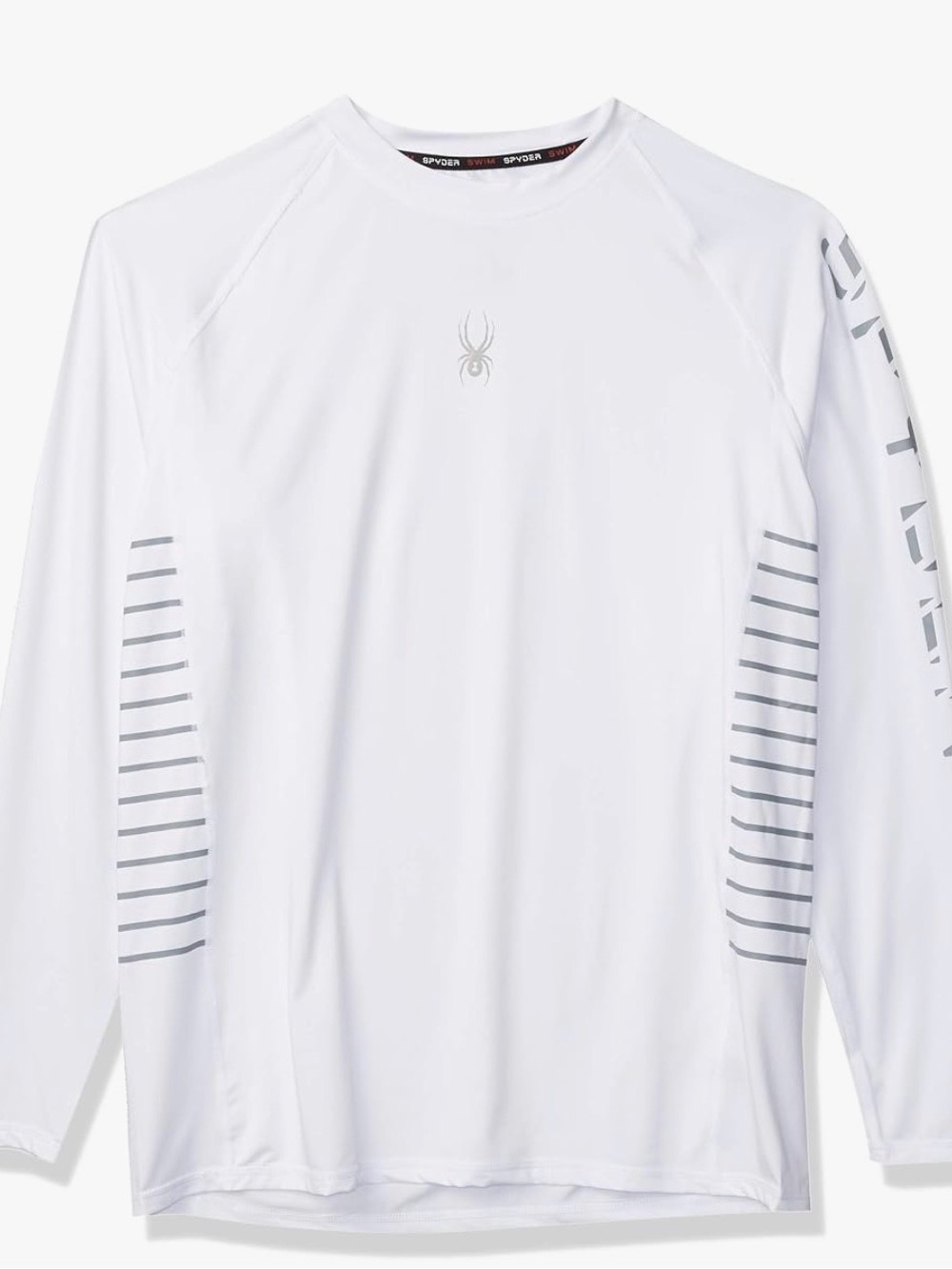 Spyder White Long Sleeve Athletic Top with Gray Accents